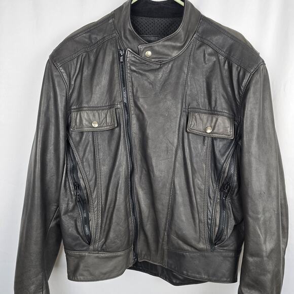 Harley Davidson Leather Motorcycle Jacket Men's M Black Biker Bomber USA - Picture 9 of 16